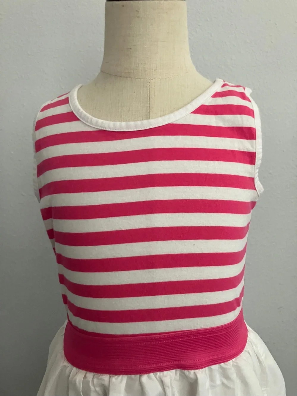 The Children's Place girls' striped and floral fit-and-flare pink dress | M 7-8